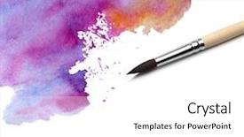  Presentation with brush - Slide deck featuring artists brush watercolor painted background and a white colored foreground