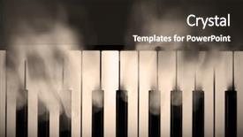  Presentation with blue piano - PPT theme featuring artists music - hands playing piano motion blur background and a tawny brown colored foreground