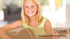  Presentation with teen girl tech - Presentation having artists music - happy pre teen girl practicing background and a  colored foreground