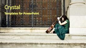  Presentation with street art bricks - PPT layouts featuring artists music - lone street artist near old background and a tawny brown colored foreground