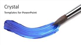  Presentation with paint brush - Audience pleasing presentation theme consisting of artists paint brush and paint backdrop and a white colored foreground