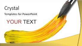  Presentation with paint brush - Cool new presentation theme with artists paint brush and paint backdrop and a white colored foreground