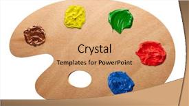  Presentation with artistic artist art brush - Slides with artist's palette with multiple background and a coral colored foreground