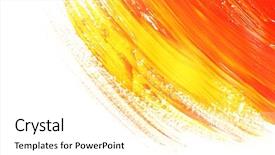  Presentation with paint - PPT theme enhanced with arts background - abstract gouache paint and brushes background and a white colored foreground