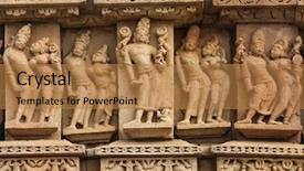  Presentation with india temple - Audience pleasing presentation consisting of arts culture - carved temple at khajuraho india backdrop and a coral colored foreground