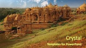  Presentation with 15th century - Slide set featuring arts culture - vyas chhatri or vyas cenotaphs background and a tawny brown colored foreground
