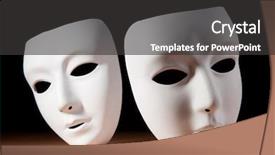  Presentation with theatre - Cool new slides with arts entertainment - masks with theatre concept backdrop and a dark gray colored foreground