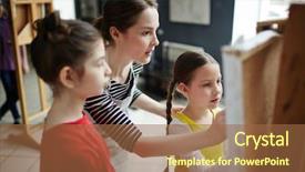  Presentation with paint art - Audience pleasing slide deck consisting of arts entertainment - portrait of young teacher helping backdrop and a tawny brown colored foreground