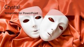  Presentation with theatre - Presentation design consisting of arts entertainment - theatre concept with the white background and a  colored foreground