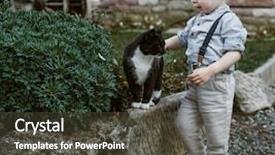  Presentation with fine art - Presentation theme consisting of arttourism - fine art image background and a tawny brown colored foreground