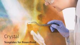 Presentation with painting old - PPT theme featuring artwork-conservator-at-work background and a yellow colored foreground