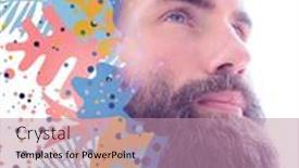  Presentation with artwork - Beautiful presentation design featuring artwork-created-by-combining backdrop and a coral colored foreground