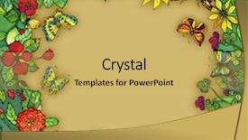  Presentation with artwork - Cool new slides with artwork with flowers and butterfly backdrop and a  colored foreground