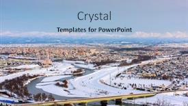  Presentation with hokkaido - PPT layouts with asahikawa-japan-twilight-winter-cityscape background and a light blue colored foreground