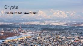 Presentation with hokkaido - Amazing PPT theme having asahikawa-japan-winter-cityscape backdrop and a light blue colored foreground