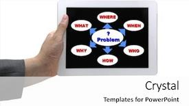  Presentation with problem solving - Beautiful PPT theme featuring asain business man solving problem backdrop and a white colored foreground