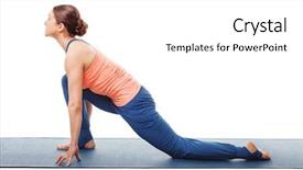  Presentation with sun salutation - Cool new presentation theme with asana anjaneyasana - low crescent lung backdrop and a white colored foreground