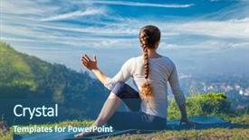  Presentation with yoga - Cool new slide deck with asana parivrtta marichyasana - seated spinal backdrop and a ocean colored foreground