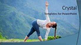  Presentation with yoga - Cool new slide deck with asana parivrtta trikonasana - revolved triangle backdrop and a light blue colored foreground