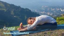  Presentation with yoga - Slides featuring asana paschimottanasana seated forward bend background and a ocean colored foreground