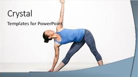  Presentation with sporty - Presentation design enhanced with asana utthita trikonasana - extended triangle background and a white colored foreground
