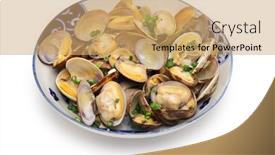  Presentation with clams - Theme consisting of asari-no-sakamushi-is-japanese background and a coral colored foreground