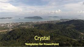  Presentation with drone - PPT theme featuring ascend - ascending aerial drone shot background and a  colored foreground