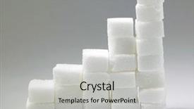  Presentation with sugar cubes - Cool new slide deck with ascend - ascending stacks of sugar cubes backdrop and a light gray colored foreground