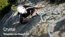  Presentation with route 66 - Presentation design featuring ascend - climbing a ferrata route background and a dark gray colored foreground