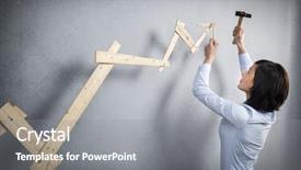  Presentation with career - Audience pleasing presentation theme consisting of ascend - concept building your own career backdrop and a gray colored foreground