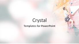  Presentation with rock climbing - Audience pleasing PPT theme consisting of ascend - fit couple rock climbing indoors backdrop and a pink colored foreground