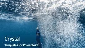  Presentation with rough - PPT theme consisting of ascend - free diver ascending background and a ocean colored foreground