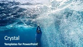  Presentation with rough - Amazing presentation design having ascend - free diver ascending backdrop and a ocean colored foreground