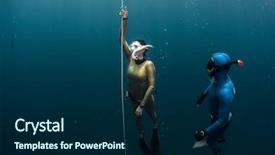  Presentation with rope - Audience pleasing presentation consisting of ascend - freedivers ascending along the rope backdrop and a navy blue colored foreground