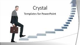  Presentation with young business man - Beautiful PPT theme featuring ascend - handsome young business man sitting backdrop and a white colored foreground