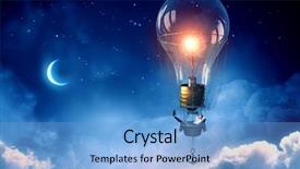  Presentation with travel - PPT layouts featuring ascend - man travel in aerostat background and a light blue colored foreground