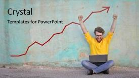  Presentation with successful - Cool new presentation with ascend - successful business backdrop and a light gray colored foreground