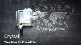  Presentation with success - Slides consisting of ascend - window to success mixed media background and a dark gray colored foreground