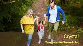  Presentation with holding hands - Presentation design having ascend - young mother and father holding background and a tawny brown colored foreground