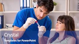  Presentation with psychological test methods - Amazing slide deck having ascendant - doctor getting saliva test sample backdrop and a ocean colored foreground