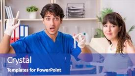  Presentation with sample - Theme enhanced with ascendant - doctor getting saliva test sample background and a cobalt blue colored foreground