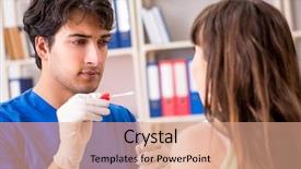  Presentation with western blat test - Slide deck consisting of ascendant - doctor getting saliva test sample background and a coral colored foreground