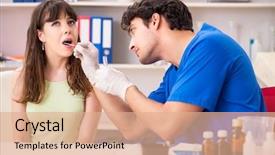  Presentation with drugs alcohol test - Colorful slide deck enhanced with ascendant - doctor getting saliva test sample backdrop and a coral colored foreground