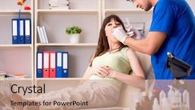  Presentation with toxicologie toxicology urine sample - Colorful theme enhanced with ascendant - doctor getting saliva test sample backdrop and a coral colored foreground