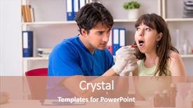  Presentation with test 1 - Beautiful PPT theme featuring ascendant - doctor getting saliva test sample backdrop and a coral colored foreground