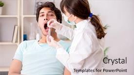  Presentation with sample - PPT layouts consisting of ascendant - doctor getting saliva test sample background and a lemonade colored foreground