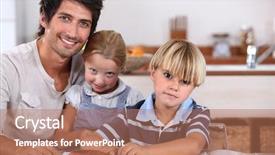  Presentation with children parents - Cool new presentation theme with ascendant - parents with young children backdrop and a  colored foreground