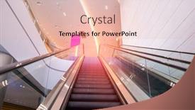  Presentation with public transport - Theme with ascending-escalator-in-a-public background and a lemonade colored foreground