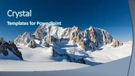  Presentation with mont blanc - Audience pleasing presentation consisting of ascending people - ski mountaineers ascend the vallee backdrop and a ocean colored foreground