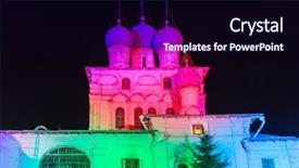  Presentation with illumination - PPT layouts featuring church ascension - illumination in park kolomenskoe background and a wine colored foreground